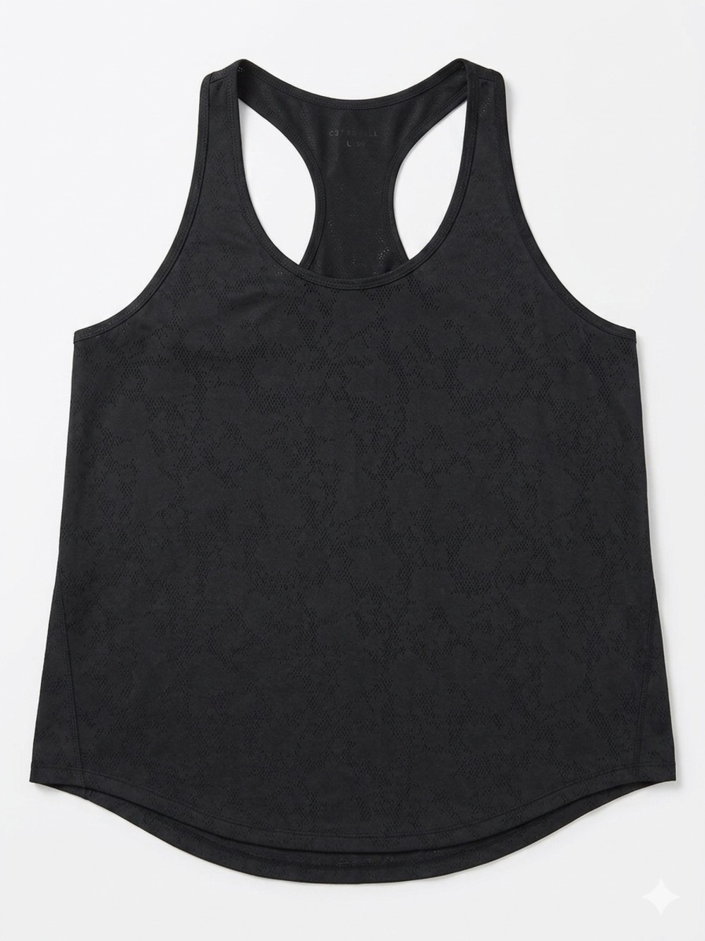 🔥 Black Racerback Tank Textured Floral Sheer Active Top